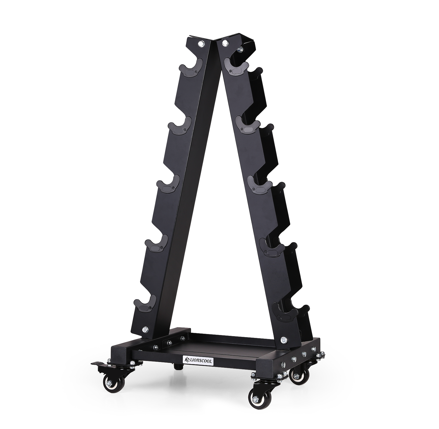 LIONSCOOL Portable A-Frame Dumbbell Rack with Wheels LIONSCOOL