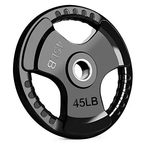 LIONSCOOL 2-Inch Rubber Coated Olympic Grip Plate for Strength Training, Weightlifting and Bodybuilding, Solid Cast Iron Weight Plates for Barbell LIONSCOOL