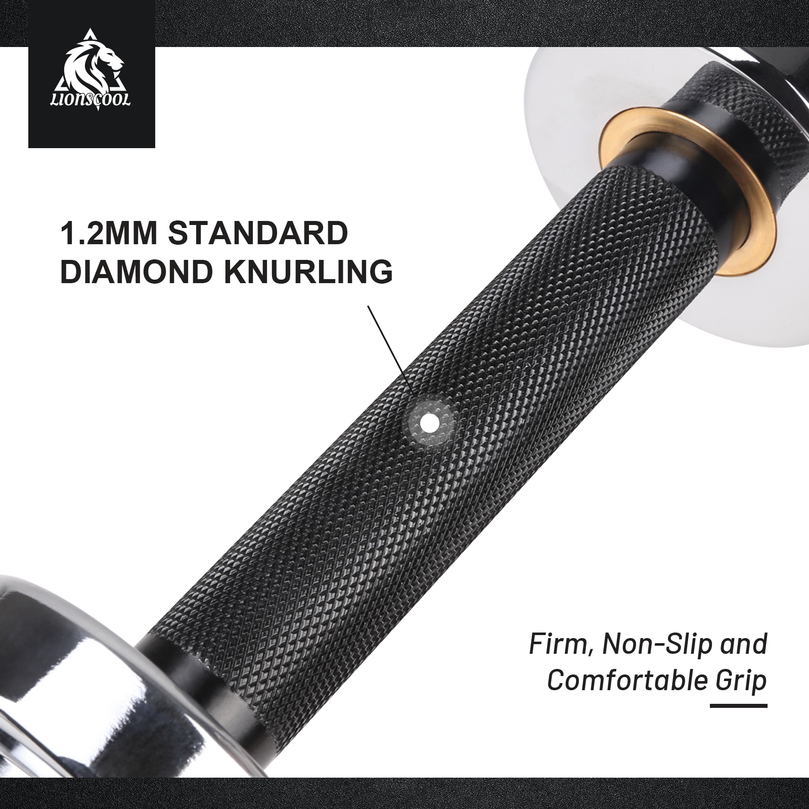 LIONSCOOL Adjustable Loadable Dumbbell Bar Set – 16”/20” Olympic Handles for 2” Plates LIONSCOOL