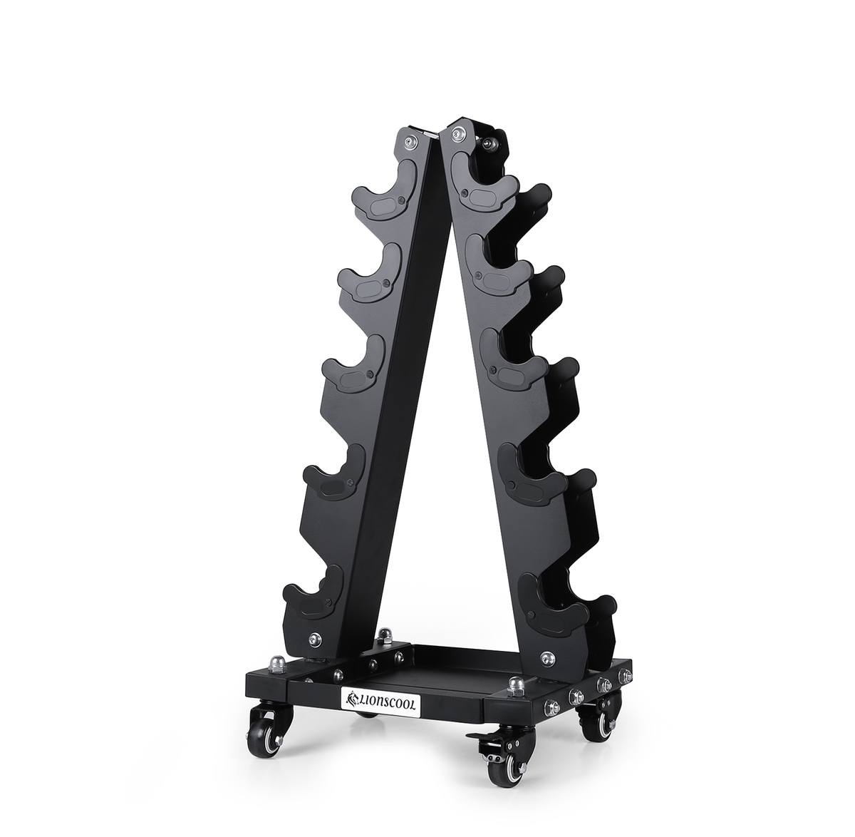 LIONSCOOL Portable A-Frame Dumbbell Rack with Wheels LIONSCOOL