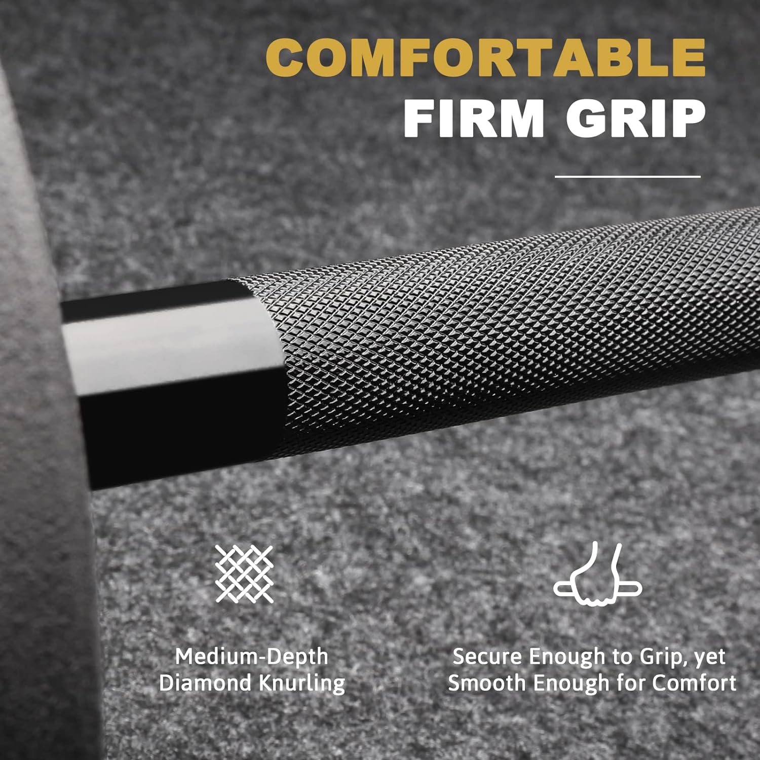 LIONSCOOL Premium 4ft Barbell for Strength Training and Olympic Weightlifting, 2 Inch Bar for Squats, Curls, Deadlifts, Presses, Hip Thrusts, 500LBS Weight Capacity Available LIONSCOOL