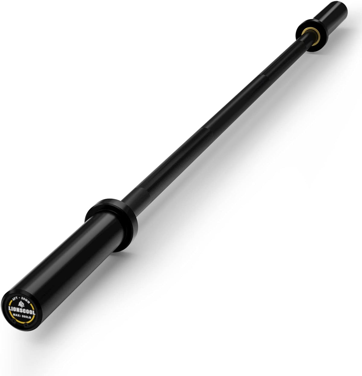 LIONSCOOL Premium 4ft Barbell for Strength Training and Olympic Weightlifting, 2 Inch Bar for Squats, Curls, Deadlifts, Presses, Hip Thrusts, 500LBS Weight Capacity Available LIONSCOOL