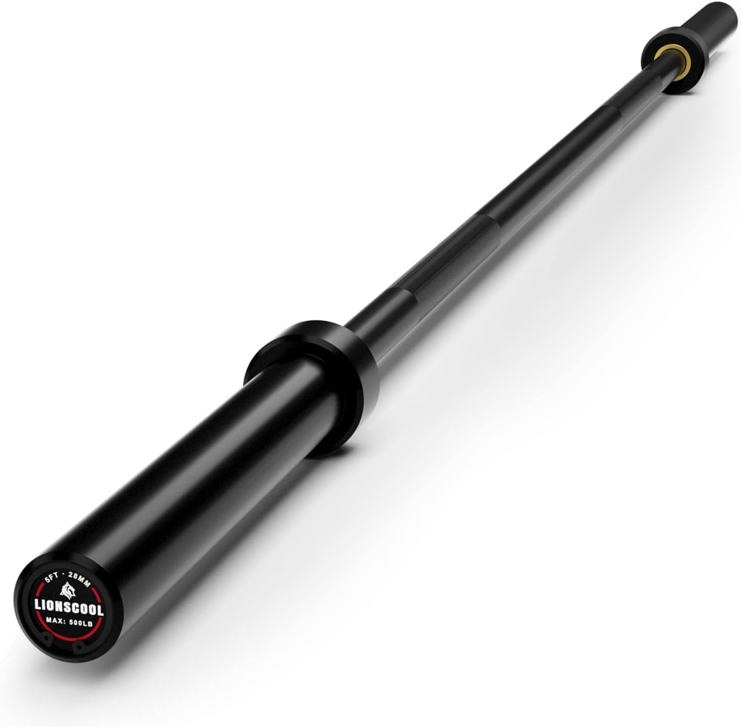 LIONSCOOL 4.9ft Olympic Barbell –  500LB Capacity LIONSCOOL