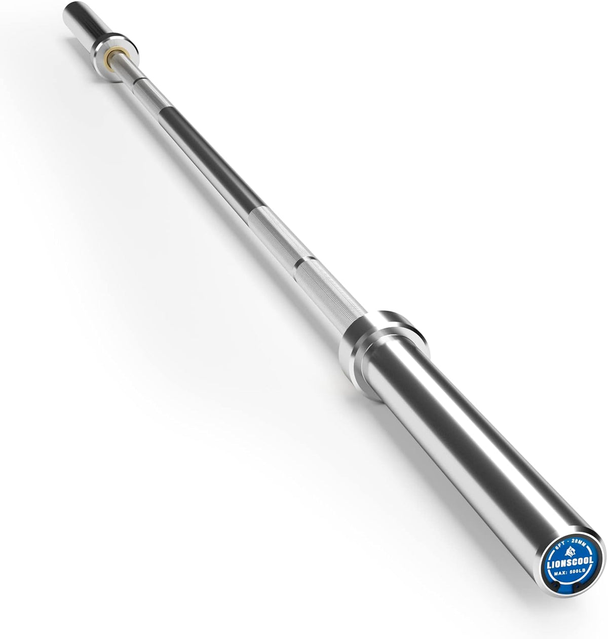 LIONSCOOL 6ft Olympic Barbell - 2 Inch Bar for Squats, 700LBS Weight Capacity LIONSCOOL