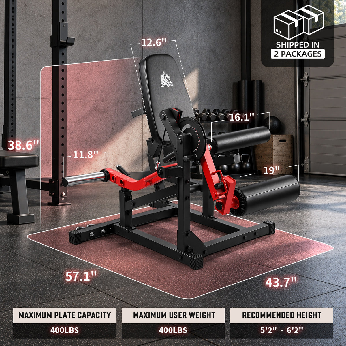 LIONSCOOL KAIROS Leg Extension & Curl Machine