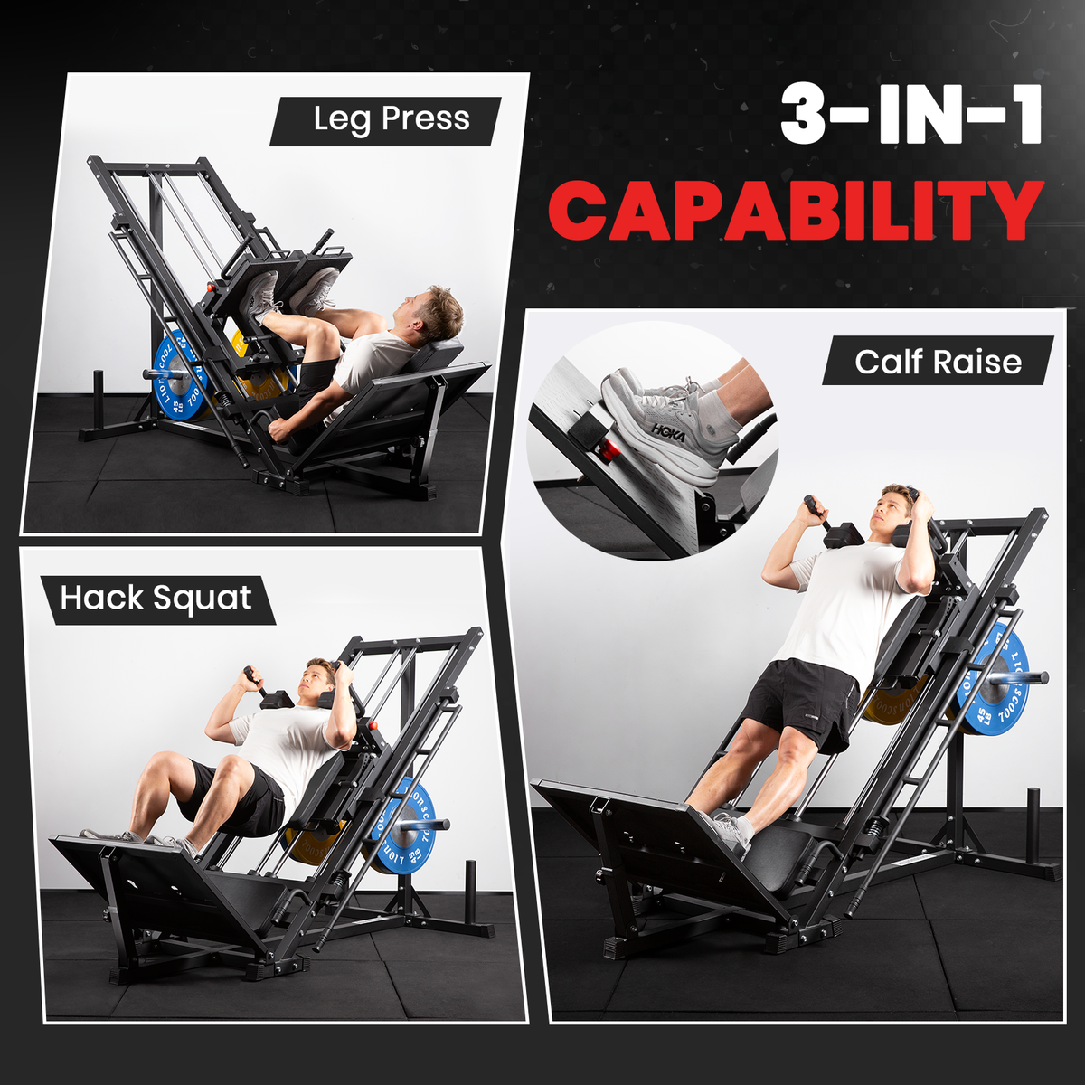 LIONSCOOL Iso Leg Press Hack Squat 3-in-1 Machine LIONSCOOL