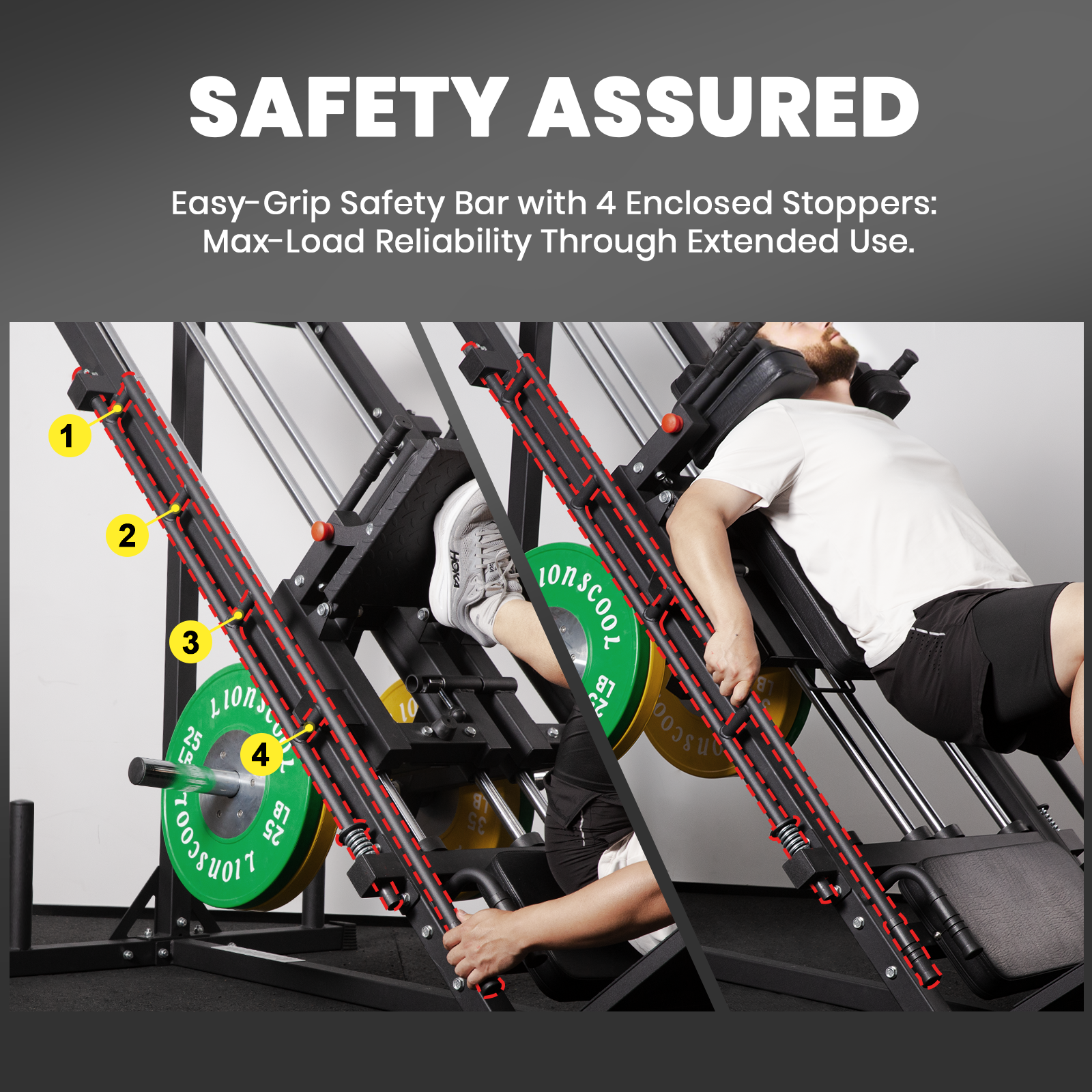 LIONSCOOL Iso Leg Press Hack Squat 3-in-1 Machine LIONSCOOL