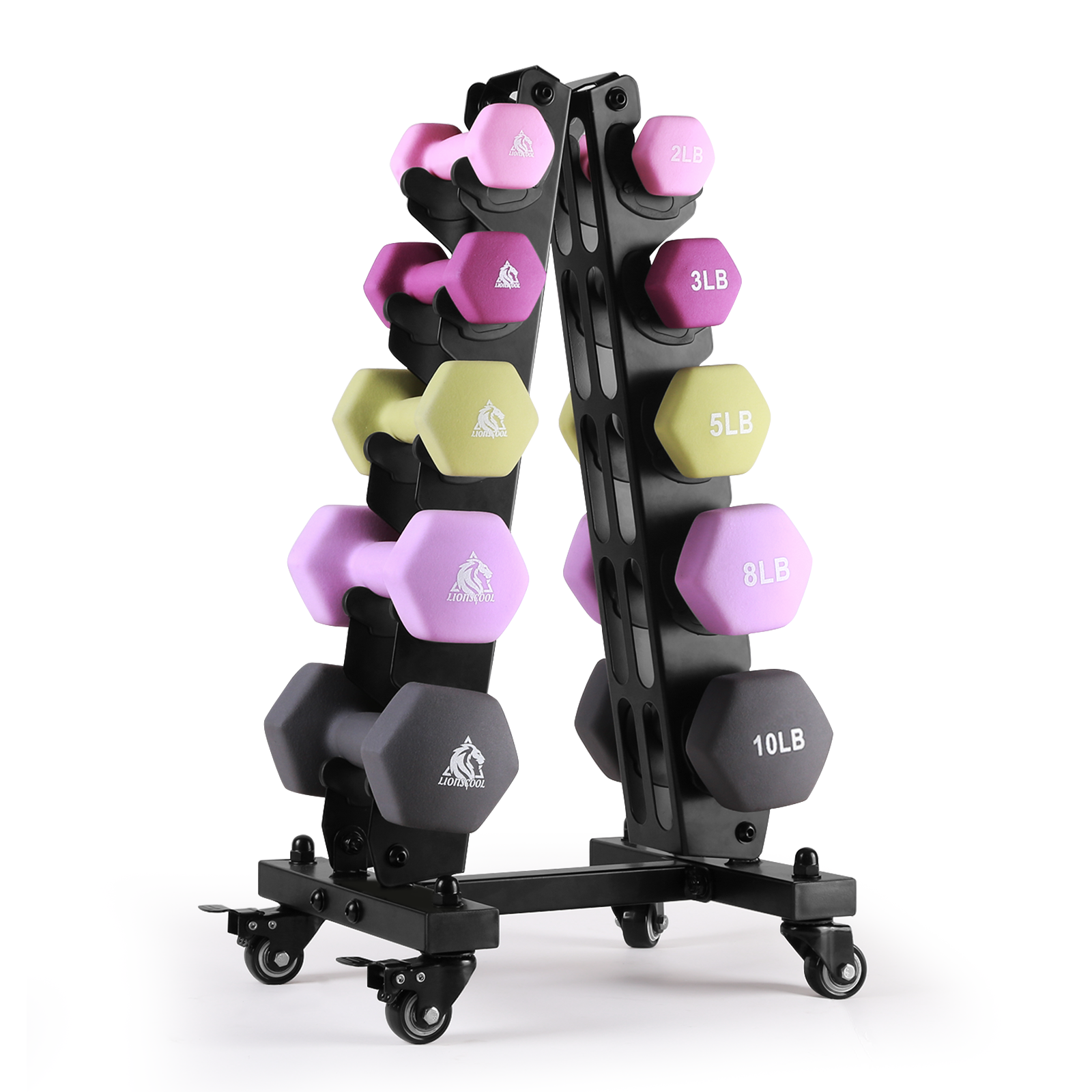 Neoprene Dumbbell Set with Rack LIONSCOOL