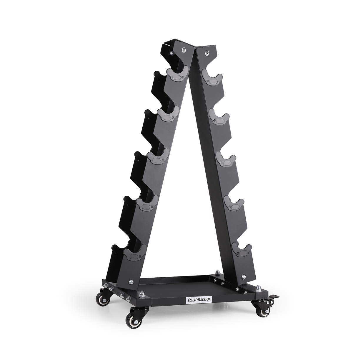 LIONSCOOL Portable A-Frame Dumbbell Rack with Wheels LIONSCOOL