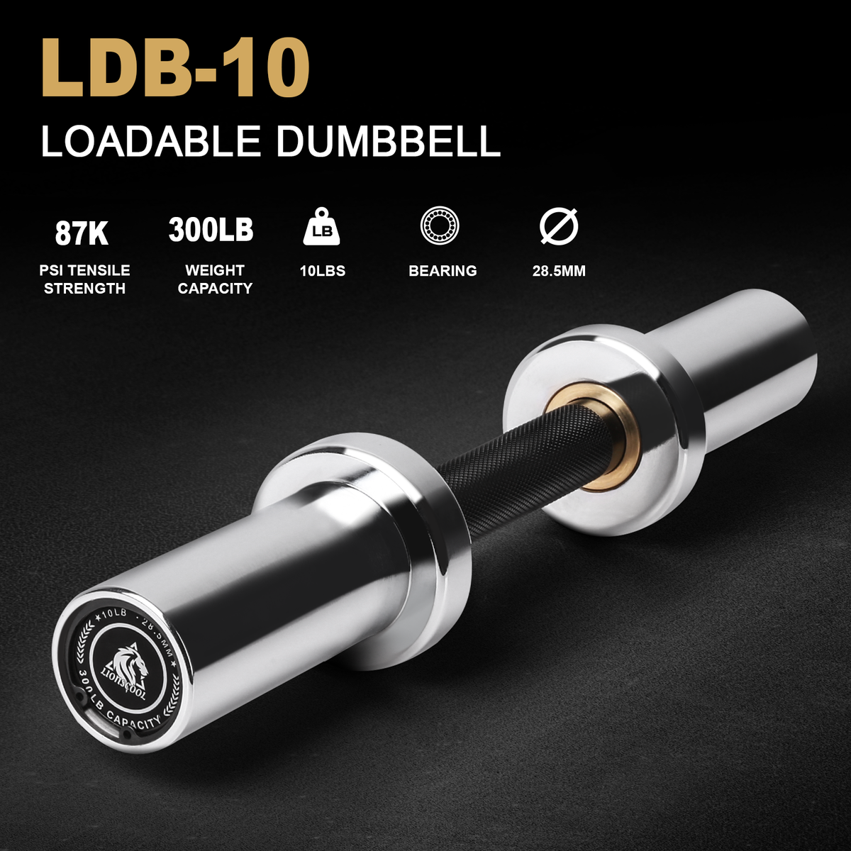 LIONSCOOL Adjustable Loadable Dumbbell Bar Set – 16”/20” Olympic Handles for 2” Plates LIONSCOOL