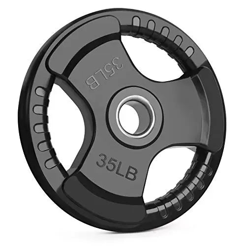 LIONSCOOL 2-Inch Rubber Coated Olympic Grip Plate for Strength Training, Weightlifting and Bodybuilding, Solid Cast Iron Weight Plates for Barbell LIONSCOOL